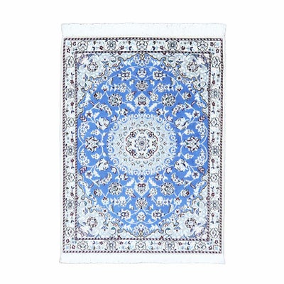 ペルシャ絨毯<br>ナイン産<br>毛＆絹　82×114cm<br>商品番号73948