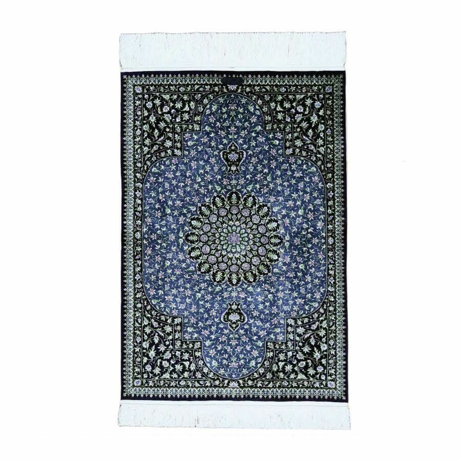 ペルシャ絨毯 クム産マスミ工房絹100％ 71×105cm商品番号87085
