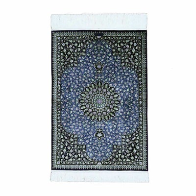 ペルシャ絨毯 クム産<br>マスミ工房<br>絹100％　71×105cm<br>商品番号87085