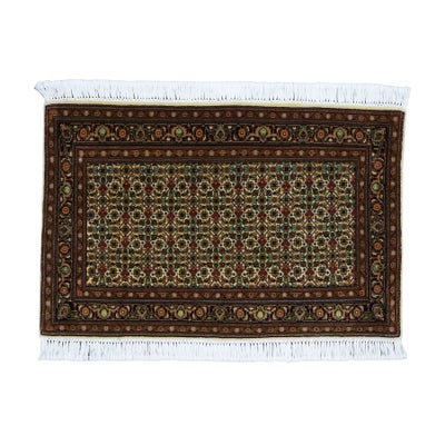 ペルシャ絨毯<br>タブリーズ産<br>毛＆絹 90×59cm<br>商品番号68125