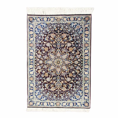 ペルシャ絨毯<br>クム産ファッラー工房<br>絹100％　59×87cm<br>商品番号76475