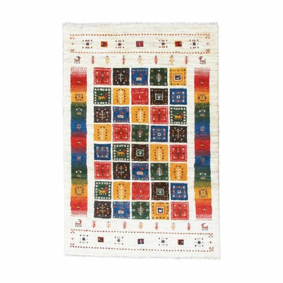 ペルシャ絨毯<br>シラーズ産ギャッベ<br>ファインカシュクリ<br>毛100％ 80×123cm<br>商品番号 76910