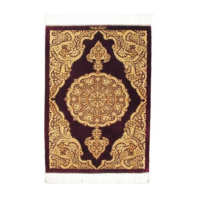 ペルシャ絨毯クム産<br>サイーディ工房<br>絹100％　60×92cm<br>商品番号71317