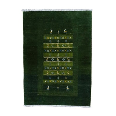 ペルシャ絨毯<br>シラーズ産ギャッベ<br>ファインカシュクリ<br>毛100％　62×90cm<br>商品番号78637