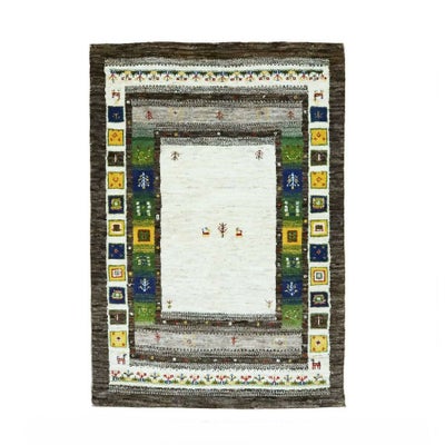 ペルシャ絨毯<br>シラーズ産ギャッベ<br>ファインカシュクリ<br>毛100％  80×120cm<br>商品番号78725