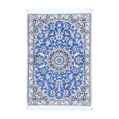 ペルシャ絨毯<br>ナイン産<br>毛＆絹 63×90cm<br>商品番号 78947