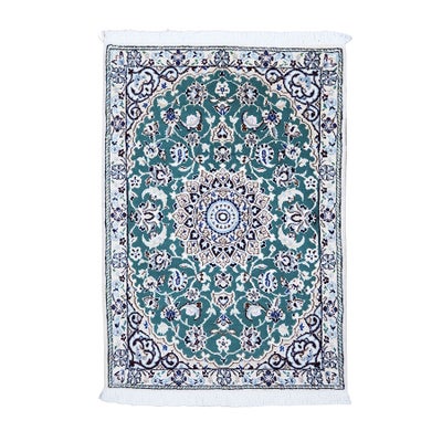 ペルシャ絨毯<br>ナイン産<br>毛＆絹 62×89cm<br>商品番号 78951
