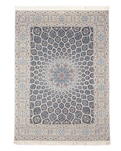 ペルシャ絨毯<br>ナイン産（シシラ）<br>ハビビアン工房<br>毛＆絹  213×296cm<br>商品番号78883