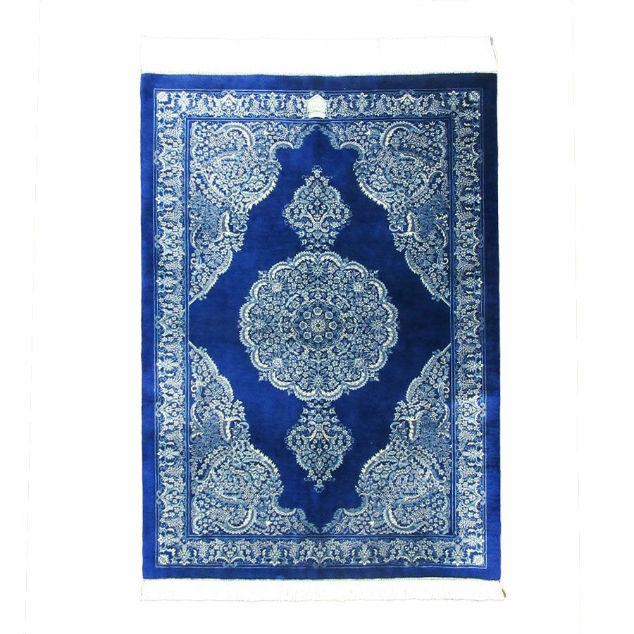 ペルシャ絨毯 クム産タバタバイ工房絹100% 82x118cm商品番号80293