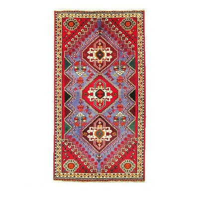 ペルシャ絨毯<br>シラーズ産<br>毛100％ 85×157cm<br>商品番号80452