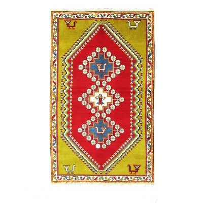 ペルシャ絨毯<br>シラーズ産<br>毛100％ 83×145cm<br>商品番号80453