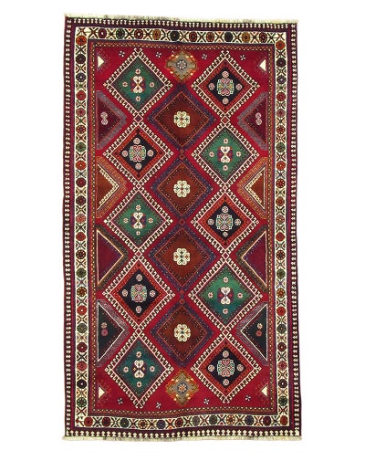 ペルシャ絨毯<br>シラーズ産<br>毛100％ 130×230cm<br>商品番号80450