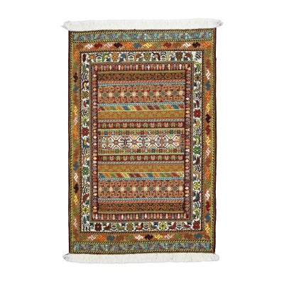 ペルシャ絨毯 キリム<br>シルジャン産<br>毛100%　63×96cm<br>商品番号80439