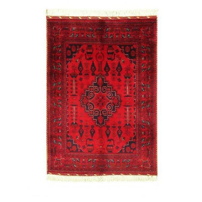 アフガニスタン絨毯<br>毛100％<br>100×142ｃｍ<br>商品番号80442