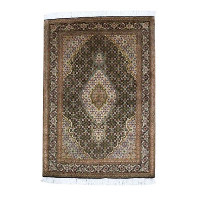 ペルシャ絨毯<br>タブリーズ産<br>毛＆絹  103×151cm<br>商品番号80651