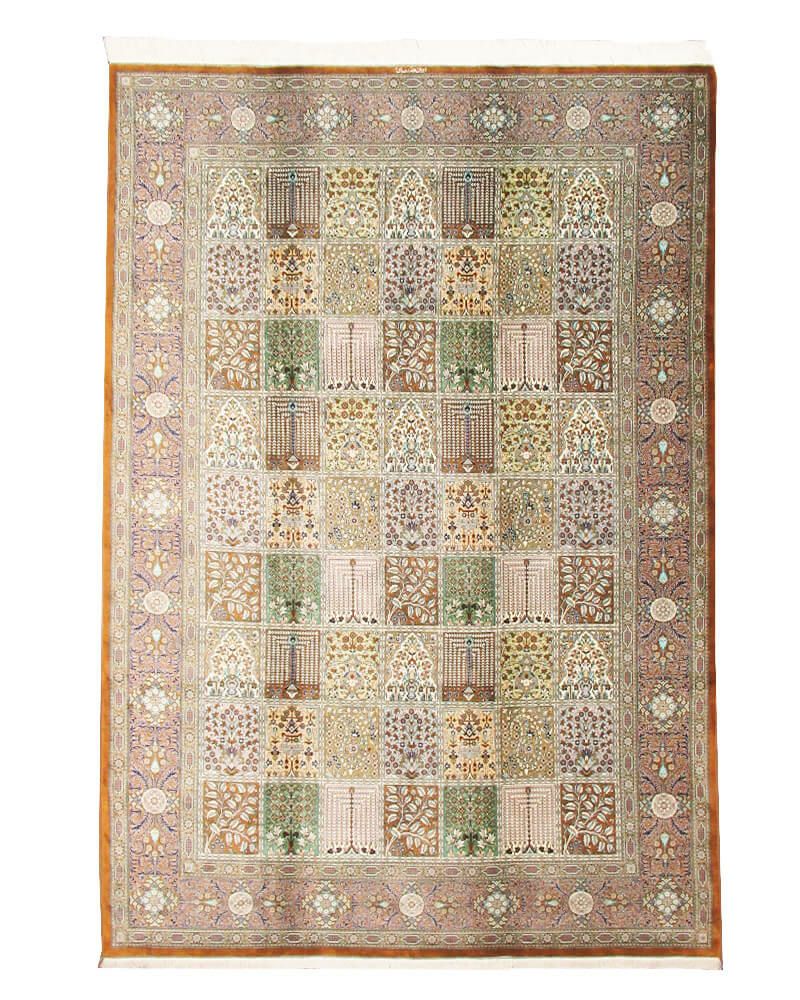 ペルシャ絨毯クム産レザイ工房絹100% 195×298cm商品番号79551