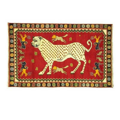 ペルシャ絨毯<br>シラーズ産<br>毛100％105×163cm<br>商品番号82023