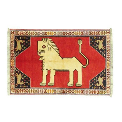 ペルシャ絨毯<br>シラーズ産<br>毛100％ 100×150cm<br>商品番号82643
