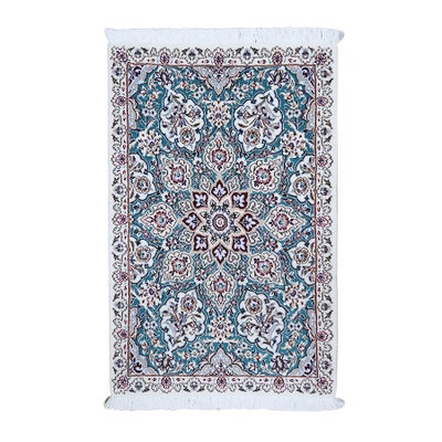 ペルシャ絨毯<br>ナイン産<br>毛＆絹 62×93cm<br>商品番号 82505