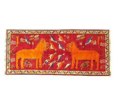ペルシャ絨毯<br>シラーズ産<br>毛100％  110×240cm<br>商品番号82644