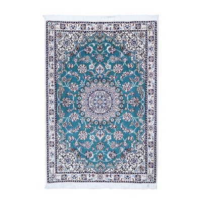 ペルシャ絨毯ウール<br>ナイン産<br>毛＆絹 81×116cm<br>商品番号82509