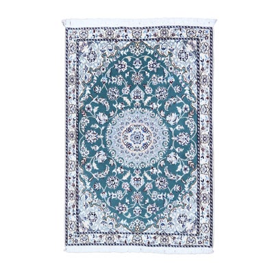 ペルシャ絨毯<br>ナイン産<br>毛＆絹 77×116cm<br>商品番号82513