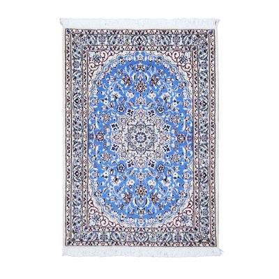 ペルシャ絨毯<br>ナイン産<br>毛＆絹 80×113cm<br>商品番号82515