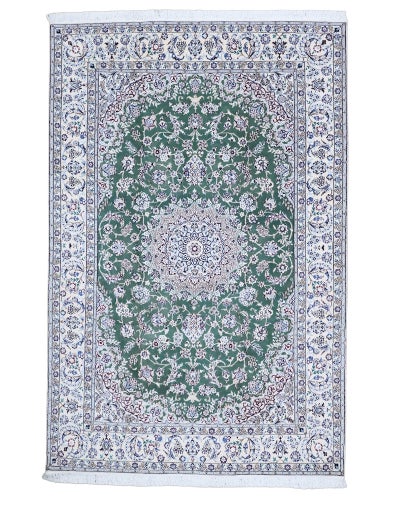 ペルシャ絨毯<br>ナイン産<br>毛＆絹　202×307cm<br>商品番号82496
