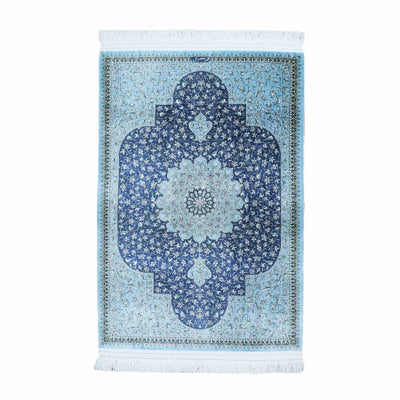 ペルシャ絨毯 クム産<br>マスミ工房<br>絹100％　73ｘ110cm<br>商品番号87078