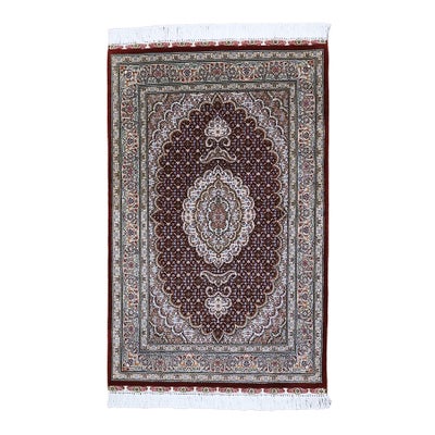 ペルシャ絨毯<br>タブリーズ産<br>毛&絹 83×128cm<br>商品番号83450