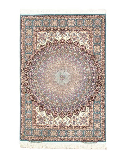 ペルシャ絨毯<br>イスファハン産<br>ダーブット工房<br>毛＆絹 134x197cm<br>商品番号83163
