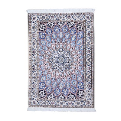 ペルシャ絨毯<br>ナイン産<br>毛＆絹 80×114cm<br>商品番号83458