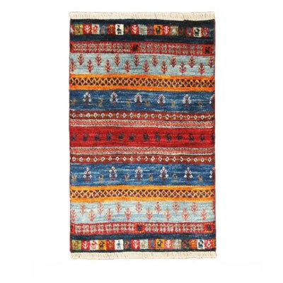 ペルシャ絨毯<br>シラーズ産ギャッベ<br>ファインカシュクリ<br>毛100％　51×81cm<br>商品番号83706