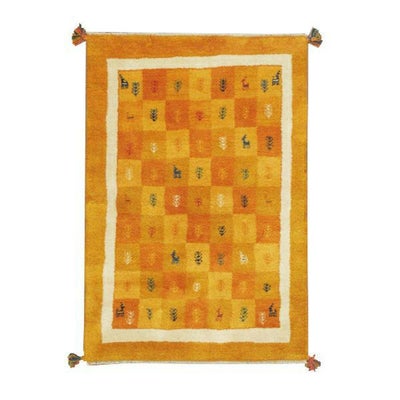 ペルシャ絨毯 手織りシラーズ産ギャッベ<br>毛100%　145×100cm<br>商品番号83773