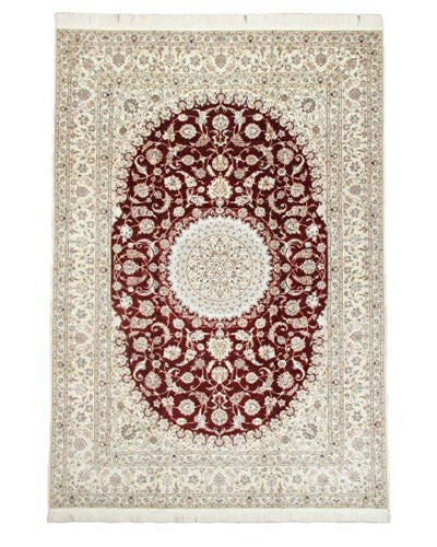 ペルシャ絨毯<br>ナイン産（シシラ）<br>ハビビアン工房<br>毛＆絹  212×310cm<br>商品番号65986