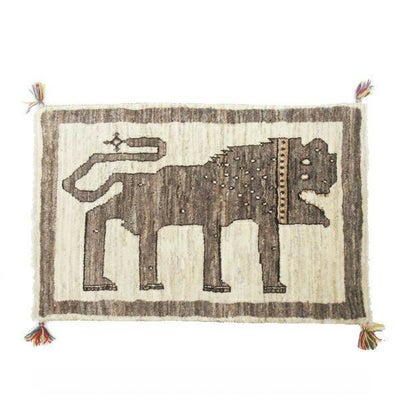 ペルシャ絨毯<br>シラーズ産ギャッベ<br>カシュクリ<br>毛100％　62×94cm<br>商品番号83092