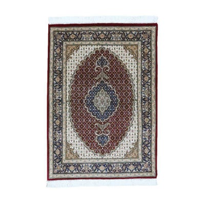 ペルシャ絨毯<br>タブリーズ産<br>毛＆絹 84×121cm<br>商品番号84657