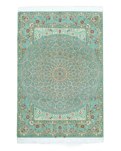 ペルシャ絨毯<br>イスファハン産<br>ダバリ工房<br>毛＆絹 154x238cm<br>商品番号84961