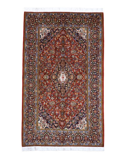 ペルシャ絨毯<br>カシャーン産<br>毛100％ 138×227cm<br>商品番号85114
