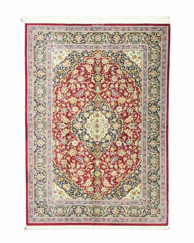 ペルシャ絨毯 クム産<br>アージマンド工房<br>絹100% 135×199cm<br>商品番号81574