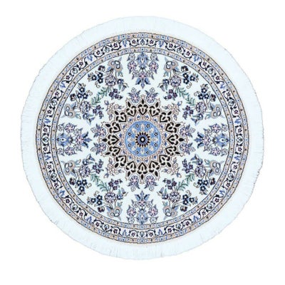 ペルシャ絨毯<br>ナイン産<br>毛&絹　約98×98cm<br>商品番号85165