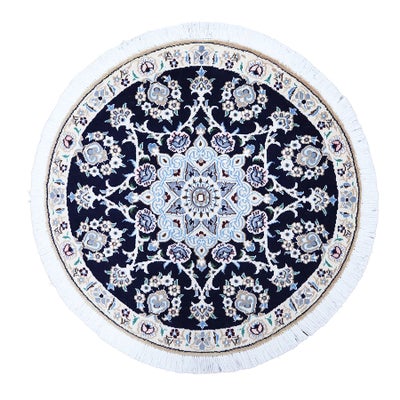 ペルシャ絨毯<br>ナイン産<br>毛&絹 約80×80cm<br>商品番号85170