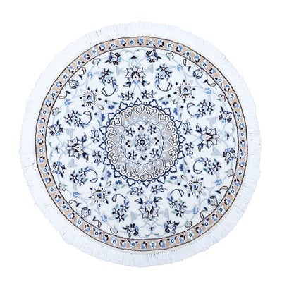 ペルシャ絨毯<br>ナイン産<br>毛&絹 約83×84cm<br>商品番号85174