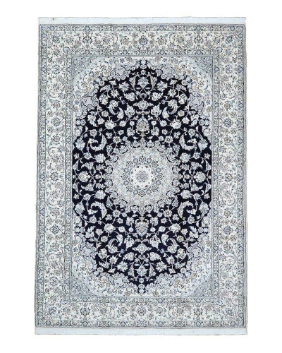 ペルシャ絨毯<br>ナイン産<br>毛＆絹　198×302cm<br>商品番号85189