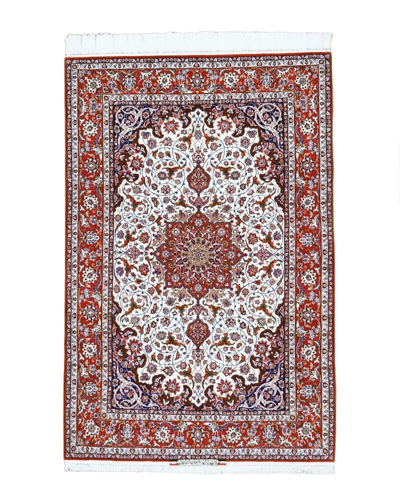 ペルシャ絨毯イスファハン産セラフィアン工房毛＆絹 155×240cm商品番号