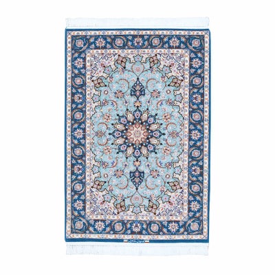 ペルシャ絨毯<br>イスファハン産<br>ハンジャリ工房<br>毛＆絹 108x160cm<br>商品番号85649