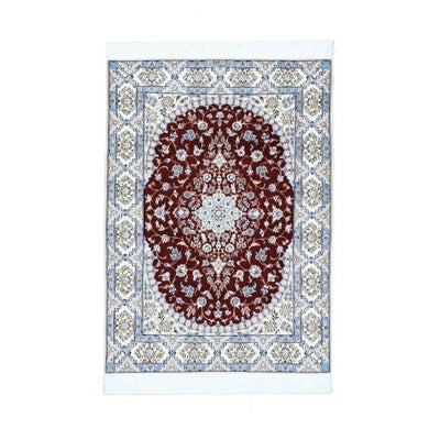 ペルシャ絨毯<br>ナイン産シシラ<br> ハビビアン工房<br>毛＆絹  102×145cm<br>商品番号85677