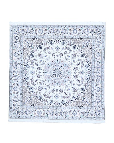 ペルシャ絨毯<br>ナイン産<br>毛&絹　195×198cm<br>商品番号85678
