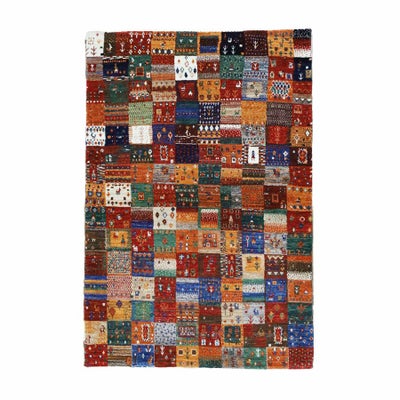 ペルシャ絨毯<br>シラーズ産ギャッベ<br>ファインカシュクリ<br>毛100% 104×153cm<br>商品番号74798