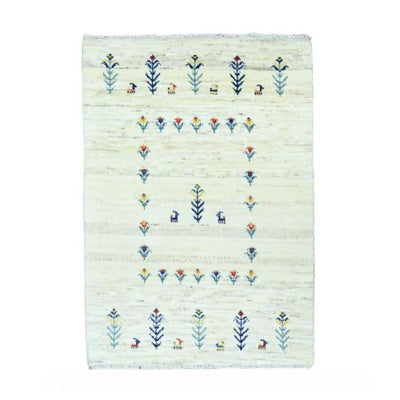 ペルシャ絨毯<br>シラーズ産ギャッベ<br>ファインカシュクリ<br>毛100％　64×95cm<br>商品番号85686